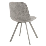 Lumisource Sedona Industrial Dining Chair in Brushed Antique Metal and Vintage Grey - Set of 2