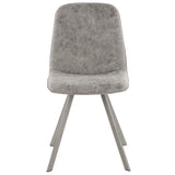 Lumisource Sedona Industrial Dining Chair in Brushed Antique Metal and Vintage Grey - Set of 2