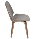 Lumisource Serena Mid-Century Modern Dining Chair in Walnut with Light Grey Fabric - Set of 2