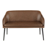 Lumisource Shelton Contemporary Bench in Black Metal Legs & Espresso Faux Leather