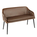 Lumisource Shelton Contemporary Bench in Black Metal Legs & Espresso Faux Leather