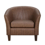 Lumisource Shelton Contemporary Club Chair in Brown Faux Leather