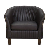 Lumisource Shelton Contemporary Club Chair in Dark Brown Faux Leather