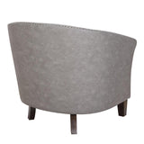 Lumisource Shelton Contemporary Club Chair in Light Grey Faux Leather