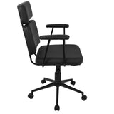 Lumisource Sigmund Contemporary Adjustable Office Chair in Black Faux Leather