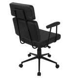Lumisource Sigmund Contemporary Adjustable Office Chair in Black Faux Leather