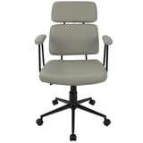 Lumisource Sigmund Contemporary Adjustable Office Chair in Grey Faux Leather