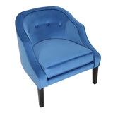 Lumisource Sofia Contemporary Accent Chair in Blue Velvet