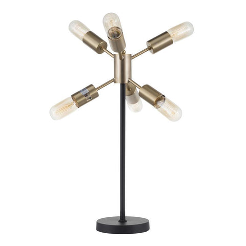 Lumisource Spark Contemporary Table Lamp in Black and Antique Brass