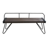 Lumisource Stefani Industrial Bench in Antique and Walnut