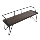 Lumisource Stefani Industrial Bench in Antique and Walnut