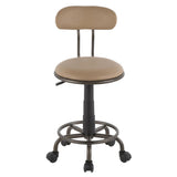 Lumisource Swift Industrial Task Chair in Antique Metal and Camel Faux Leather