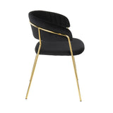 Lumisource Tania Contemporary-Glam Chair in Gold Metal with Black Velvet - Set of 2