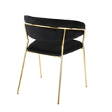Lumisource Tania Contemporary-Glam Chair in Gold Metal with Black Velvet - Set of 2