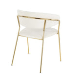 Lumisource Tania Contemporary-Glam Chair in Gold Metal with White Velvet - Set of 2