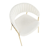 Lumisource Tania Contemporary-Glam Chair in Gold Metal with White Velvet - Set of 2