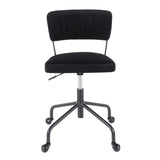 Lumisource Tania Contemporary Task Chair in Black Metal and Black Velvet
