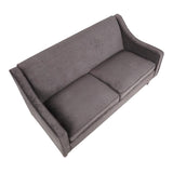 Lumisource Telluride Contemporary Sofa in Espresso Wood and Black Fabric