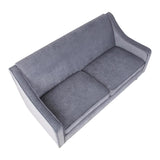 Lumisource Telluride Contemporary Sofa in Espresso Wood and Blue Fabric