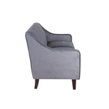 Lumisource Telluride Contemporary Sofa in Espresso Wood and Blue Fabric