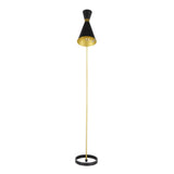 Lumisource Tux Contemporary-Glam Floor Lamp in Black and Gold Metal with Black Metal Shade