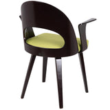 Lumisource Verino Mid-Century Modern Dining/Accent Chair in Espresso with Green Velvet