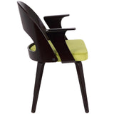 Lumisource Verino Mid-Century Modern Dining/Accent Chair in Espresso with Green Velvet