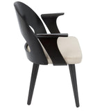 Lumisource Verino Mid-Century Modern Dining/Accent Chair in Espresso with Light Brown Velvet
