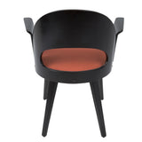 Lumisource Verino Mid-Century Modern Dining/Accent Chair in Espresso with Orange Velvet
