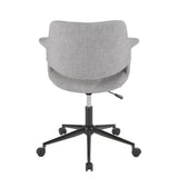 Lumisource Vintage Flair Mid-Century Modern Office Chair in Grey with Black Metal Base