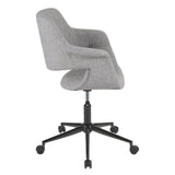 Lumisource Vintage Flair Mid-Century Modern Office Chair in Grey with Black Metal Base