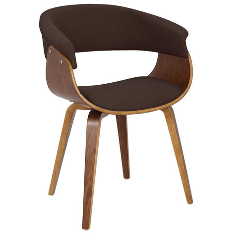 Lumisource Vintage Mod Mid-Century Modern Dining/Accent Chair in Walnut and Espresso