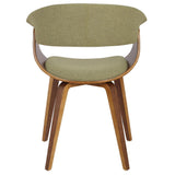 Lumisource Vintage Mod Mid-Century Modern Dining/Accent Chair in Walnut and Green