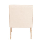 Lumisource Vintage Neo Contemporary Accent Chair in White Washed Wooden Legs and Beige Fabric