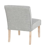 Lumisource Vintage Neo Contemporary Accent Chair in White Washed Wooden Legs and Green/Grey Fabric