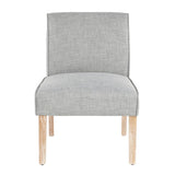 Lumisource Vintage Neo Contemporary Accent Chair in White Washed Wooden Legs and Green/Grey Fabric