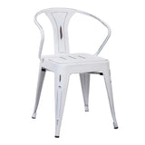 Lumisource Waco Industrial Chair in Vintage White Metal - Set of 2