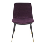 Lumisource Wanda Contemporary Chair w/Black Metal Legs w/Gold Accent & Purple Fabric