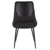 Lumisource Wayne Industrial Two-Tone Chair in Grey Fabric with Black Faux Leather Accent - Set of 2