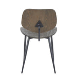 Lumisource Wilson Industrial Chair with Black Metal and Espresso Wood