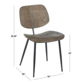 Lumisource Wilson Industrial Chair with Black Metal and Espresso Wood