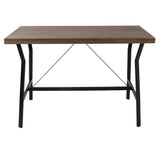 Lumisource Wishbone Industrial Counter Table in Walnut and Black