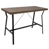 Lumisource Wishbone Industrial Counter Table in Walnut and Black