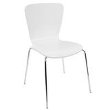 Lumisource Woodstacker Contemporary Dining Chairs in White -Set of 4
