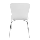 Lumisource Woodstacker Contemporary Dining Chairs in White -Set of 4