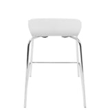 Lumisource Woodstacker Contemporary Stackable Counter Stools in White - Set of 2