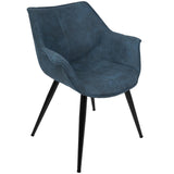 Lumisource Wrangler Industrial Accent Chair in Blue - Set of 2