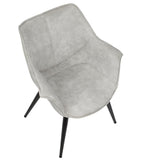 Lumisource Wrangler Industrial Accent Chair in Light Grey - Set of 2