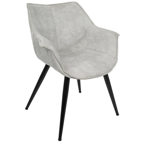 Lumisource Wrangler Industrial Accent Chair in Light Grey - Set of 2