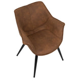 Lumisource Wrangler Industrial Accent Chair in Rust - Set of 2